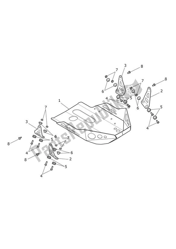 Todas as partes de Sumpguard - Explorer Xcx do Triumph Explorer XCX 1215 2012 - 2019