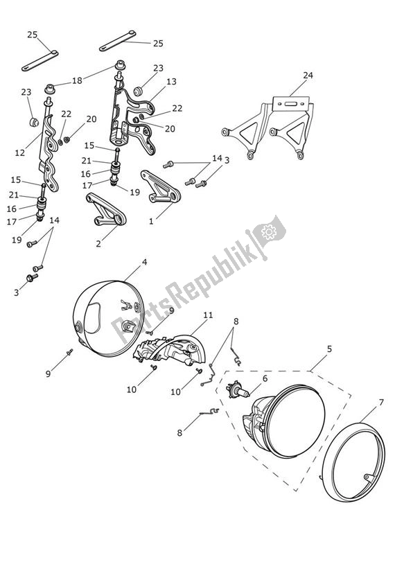 Todas las partes para Faro de Triumph Thruxton R 1200 2016 - 2020