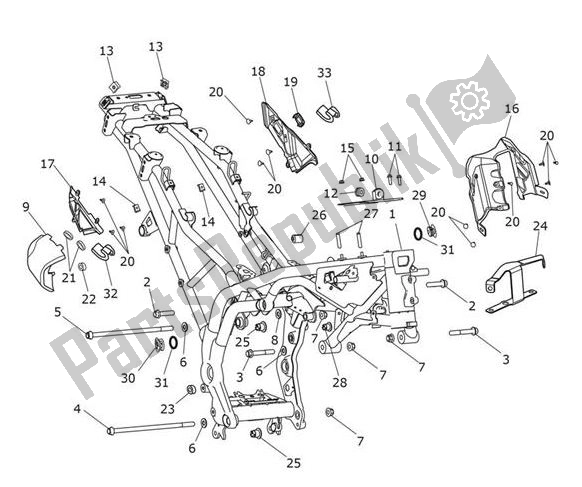 Wszystkie części do Monta? Ramy G?ównej Triumph Tiger 1200 XR 1215 2018 - 2020