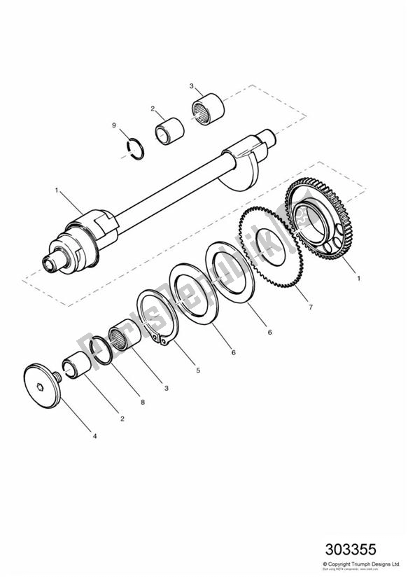 Tutte le parti per il Albero Di Bilanciamento del Triumph Sprint ST 955I UP TO VIN 139276 1999 - 2001