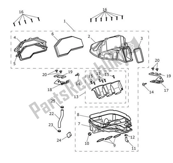 All parts for the Airbox (airfilter) of the Triumph Speed Triple S From VIN 867685 1050 2018 - 2021