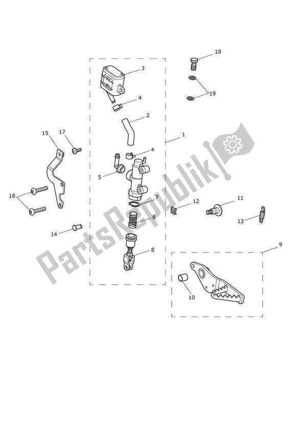 Todas las partes para Master Cylinder Assy Rear - Explorer Xr de Triumph Explorer XR 1215 2012 - 2019