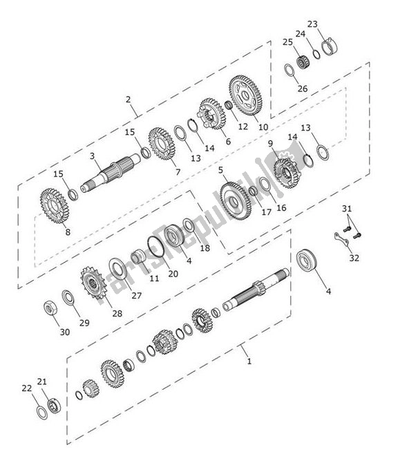Todas as partes de Engrenagens do Triumph Scrambler 1200 XC UP TO AE 9097 2019 - 2020