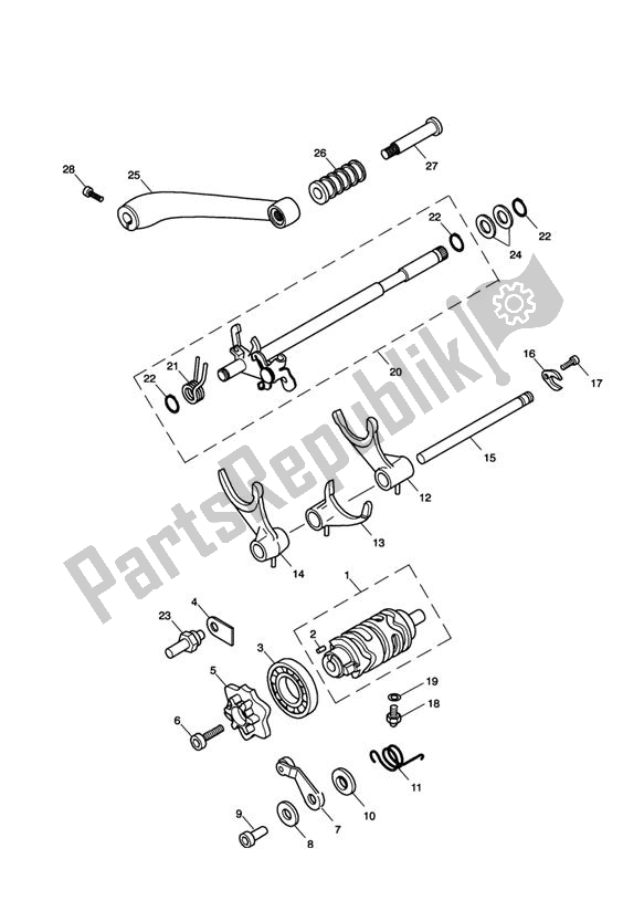 Tutte le parti per il Gear Selection Shaft del Triumph Scrambler Carburator UP TO 2007 865 2006 - 2008
