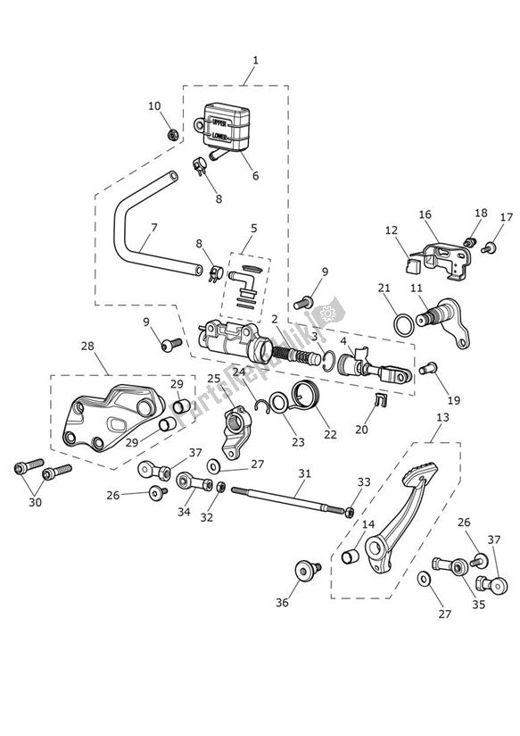 Wszystkie części do Master Cylinder Assy Rear Triumph Speedmaster 1200 From AC 1201 2022 - 2024