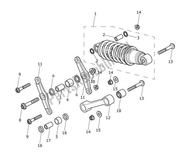 All parts for the Rear Suspension Unit of the Triumph Bobber UP TO AC 1195 1200 2017 - 2018