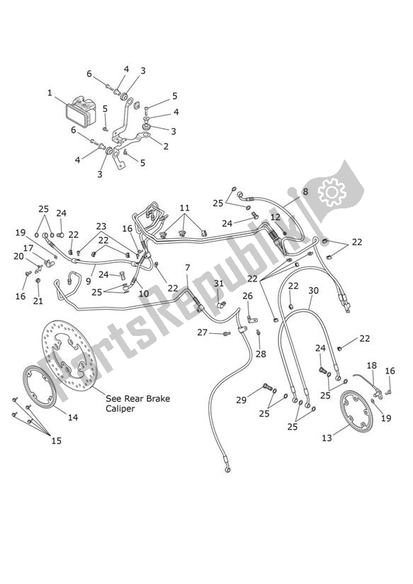 Tutte le parti per il Abs del Triumph Tiger XRX UP TO VIN 855531 1215 2015 - 2017