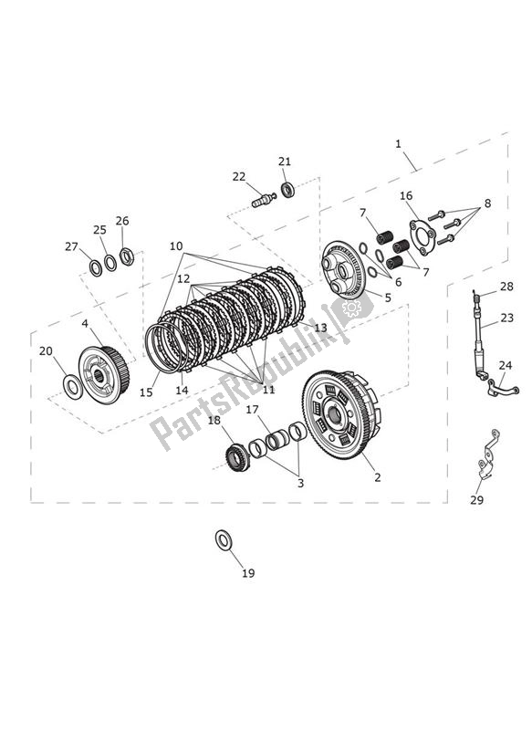 Todas as partes de Embreagem do Triumph Bonneville T 100 UP TO VIN AC 5926 +budekins 865 2002 - 2016