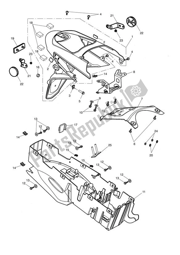 Todas las partes para Guardabarros Trasero de Triumph Sprint GT 1050 2011 - 2016