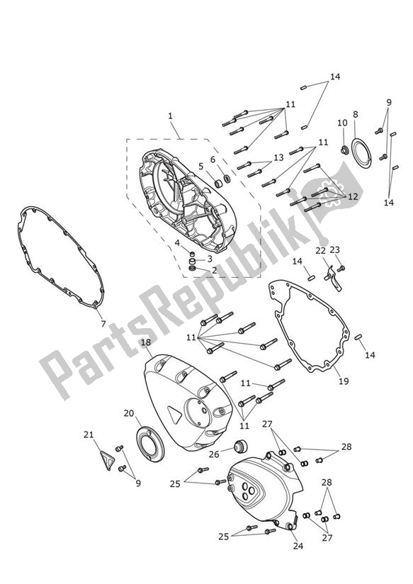 All parts for the Engine Cover - Speed Twin Up To Vin Ae2310 of the Triumph Speed Twin UP TO VIN AE 2310 1200 2019 - 2020