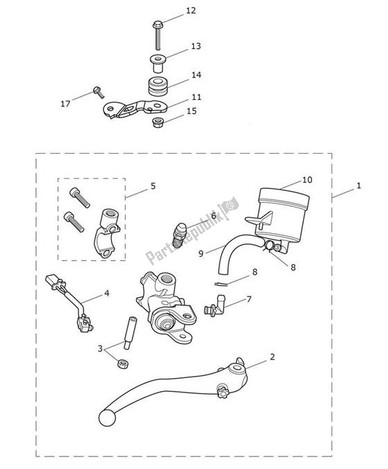 All parts for the Master Cylinder Assy Front of the Triumph Speed Triple S From VIN 867685 1050 2018 - 2021