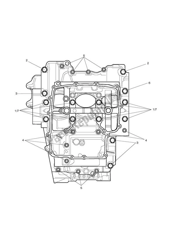 All parts for the Crankcase Screws of the Triumph Street Triple R & RX From VIN 560477 675 2012 - 2016