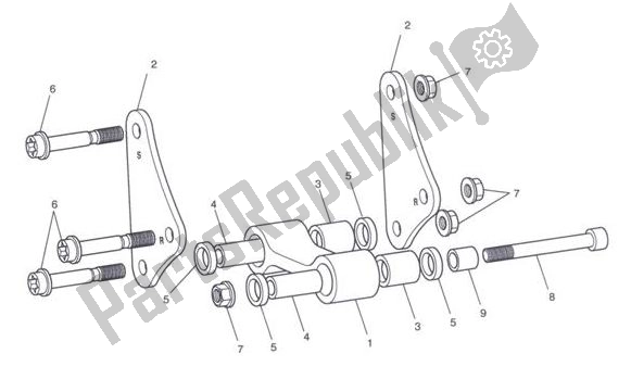 Tutte le parti per il Sollevatore Posteriore del Triumph Tiger Sport From VIN 750470 1050 2021 - 2024