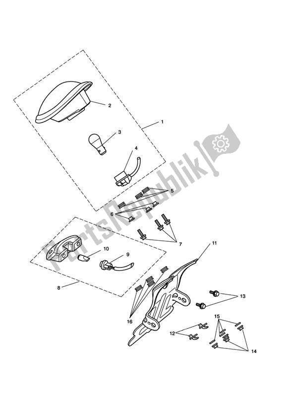 Alle onderdelen voor de Achterlicht van de Triumph Rocket III 2294 2004 - 2012