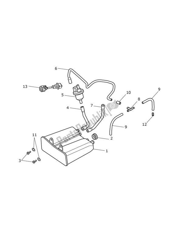 All parts for the Aktivkohlerfilter From Vin 833614 Up To 937275 of the Triumph Thruxton 1200 2016 - 2020