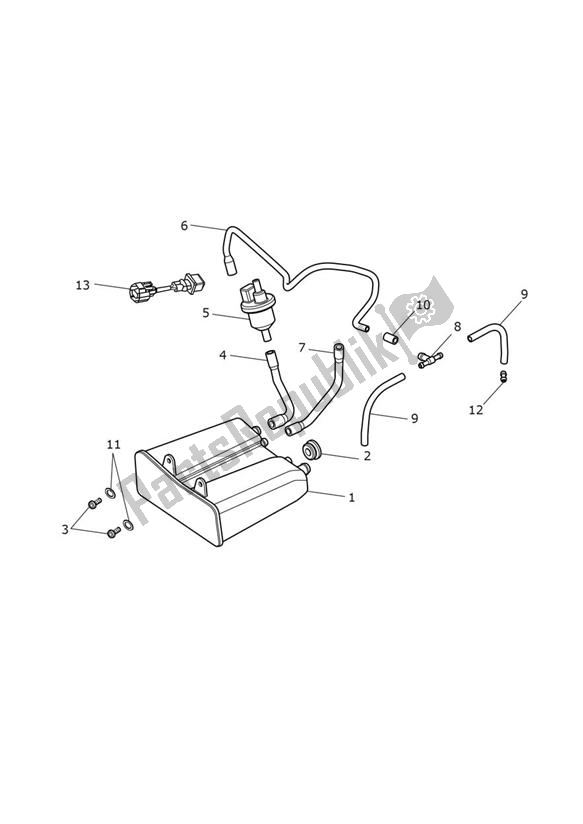 Wszystkie części do Evap System From Vin 937275 Triumph Thruxton R 1200 2016 - 2020