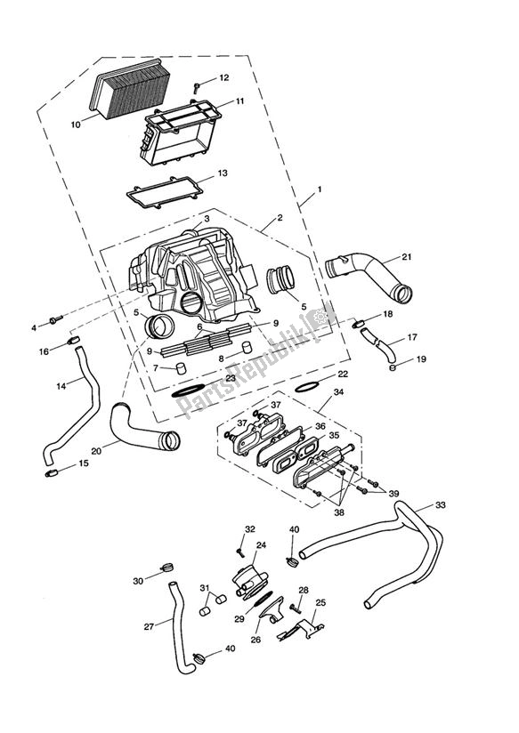 Wszystkie części do Airbox (airfilter) Triumph Daytona 600 & 650 599 2003 - 2005