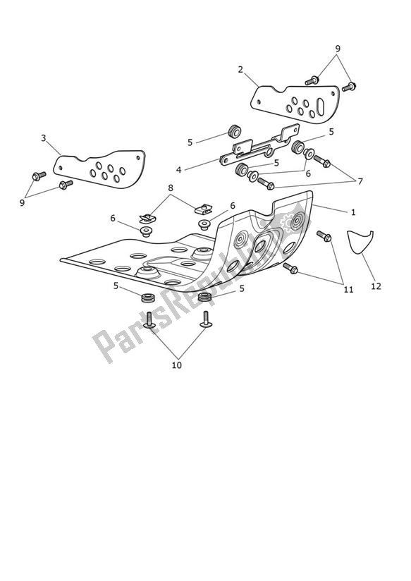 All parts for the Sumpguard of the Triumph Scrambler 1200 XC From AE 9098 2021 - 2024