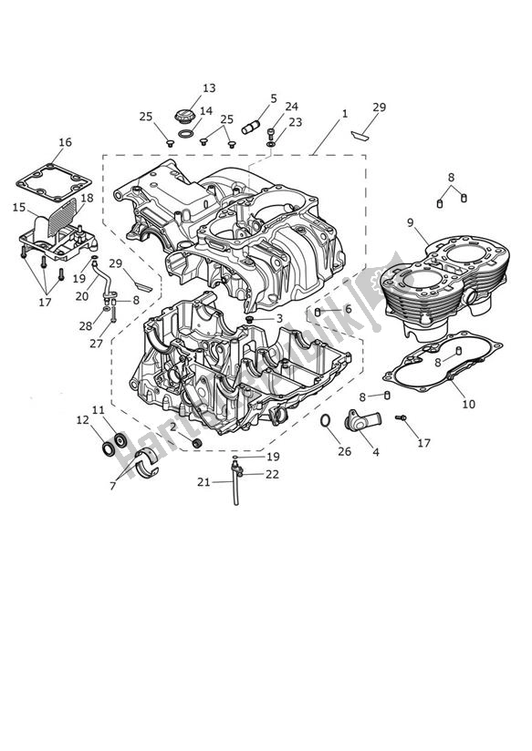 Toutes les pièces pour le Carter du Triumph Scrambler 1200 XC From AE 9098 2021 - 2024