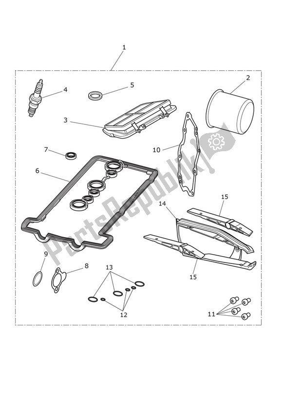 Todas las partes para Servicekit Up To Vin 745920 de Triumph Tiger XCX UP TO VIN 855531 1215 2015 - 2017