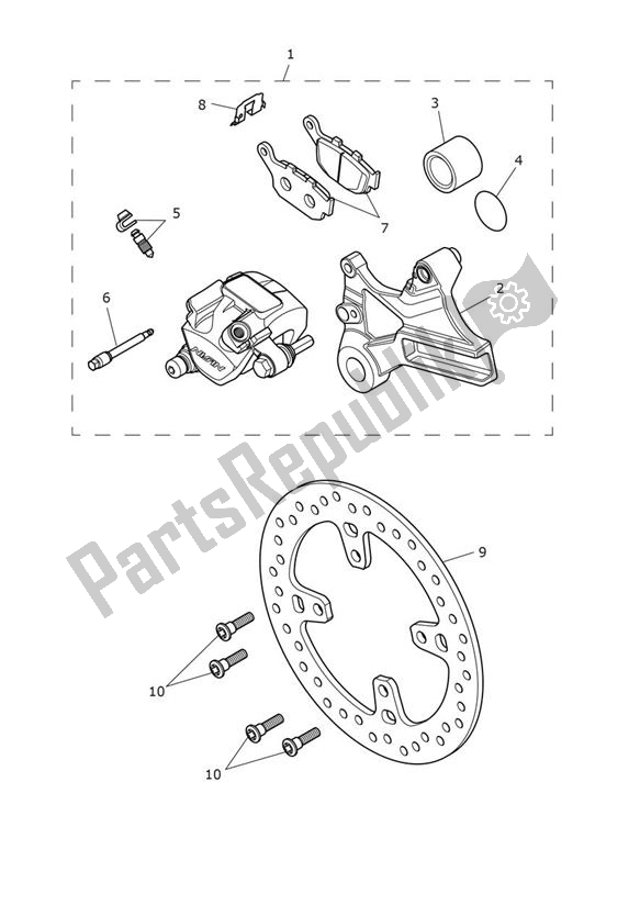 All parts for the Break Rear of the Triumph Trident 660 2020 - 2024