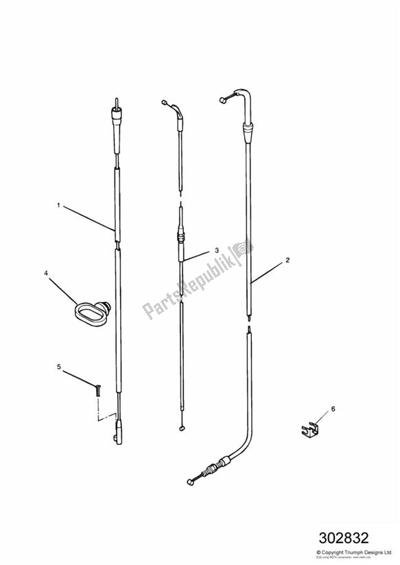 Alle onderdelen voor de Control Cables van de Triumph Speed Triple Carburator 885 1994 - 1997