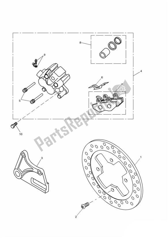 All parts for the Break Rear Doppelschwinge of the Triumph Sprint RS 955 From VIN 139277 2002 - 2004