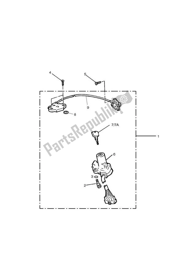 All parts for the Lockset Ignition of the Triumph Adventurer UP TO VIN 71698 885 1996 - 1998