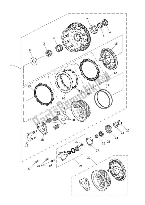 All parts for the Clutch of the Triumph Tiger 1200 SE Alpine 1215 2020 - 2021