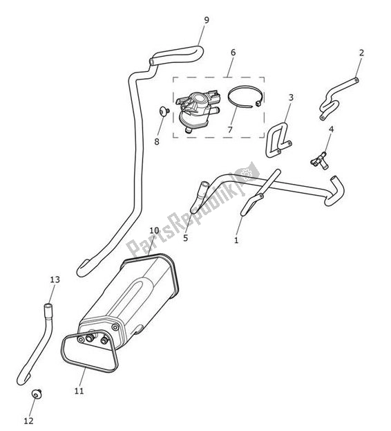 All parts for the Evap System of the Triumph Tiger 1200 XCX 1215 2018 - 2020