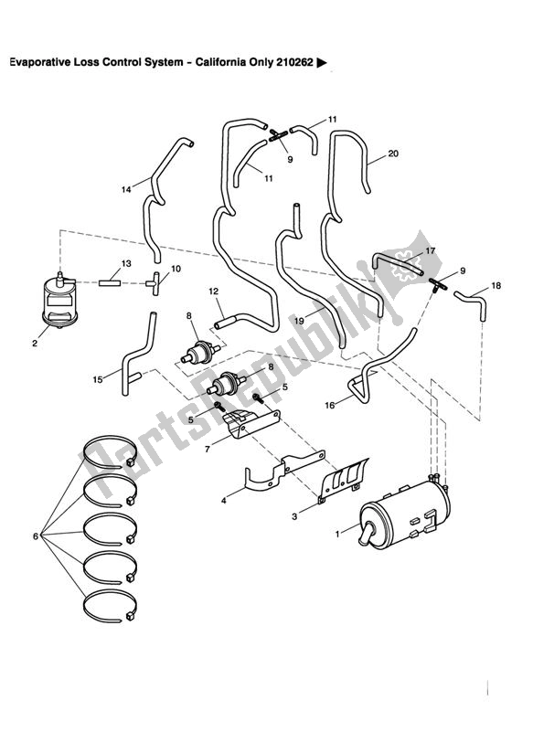 All parts for the Evap System California From Vin 210262 of the Triumph Speedmaster Carburator 865 2003 - 2007
