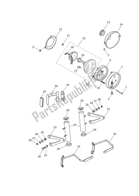 Tutte le parti per il Faro del Triumph Thruxton EFI 865 2008 - 2016