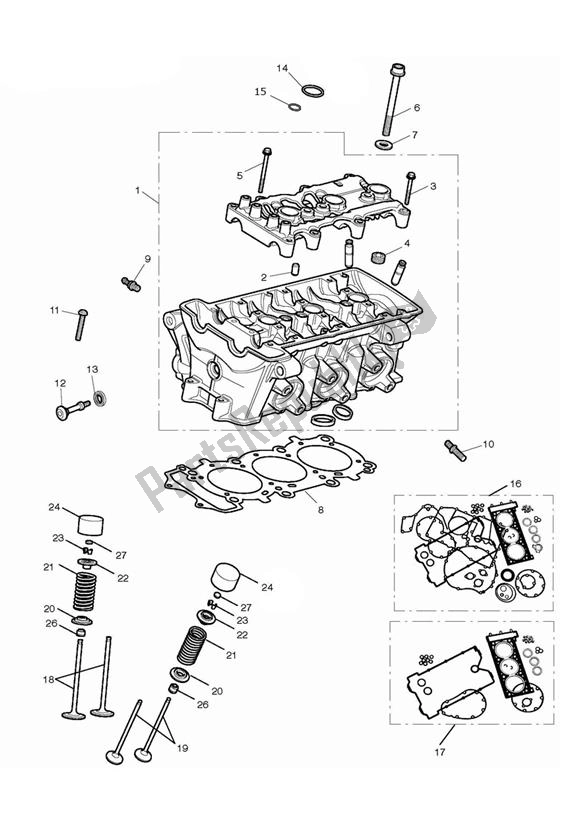 Todas las partes para Cabeza De Cilindro de Triumph Tiger XC UP TO VIN 855531 1215 2015 - 2017