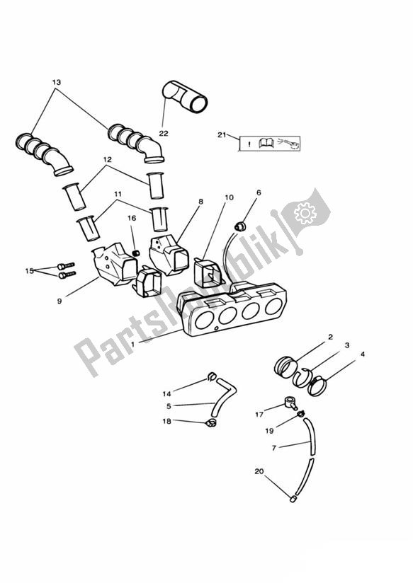 Alle onderdelen voor de Airbox (airfilter) 4 Zyl van de Triumph Trophy From VIN 29156 1215 2018 - 2021