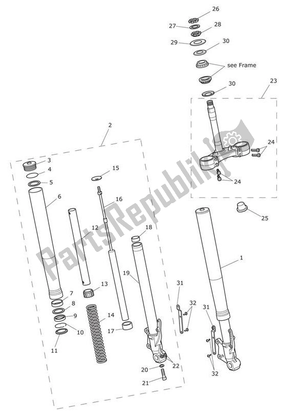 Tutte le parti per il Front Suspension Low Version del Triumph Tiger XRX From VIN 855532 1215 2018 - 2021