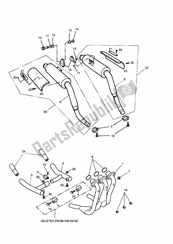 Toutes les pièces pour le Exhaustanlage - T400 du Triumph Tiger T 400 Carbs 885 1993 - 1998