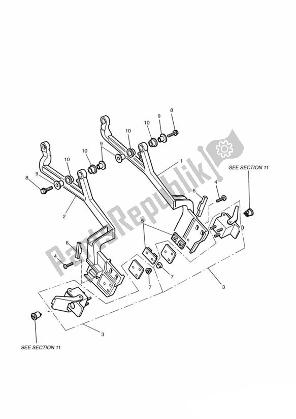 Tutte le parti per il Pannier Carriers Up To 091279 del Triumph Trophy From VIN 29156 1215 2018 - 2021