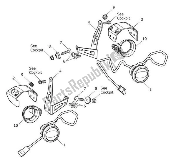 Toutes les pièces pour le Zusatz Scheinwerfer du Triumph Tiger XRT From VIN 855532 1215 2018 - 2021