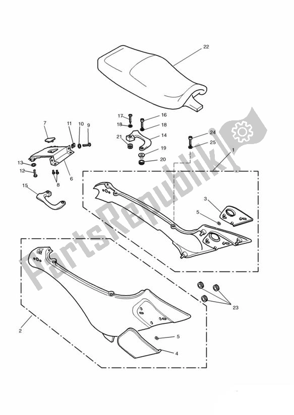 All parts for the Fairing Rear Seats of the Triumph Trophy From VIN 29156 1215 2018 - 2021