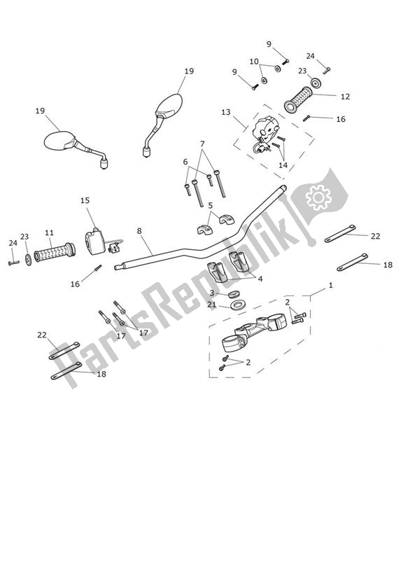 Toutes les pièces pour le Handlebar Switch du Triumph Tiger XR UP TO VIN 855531 1215 2015 - 2017