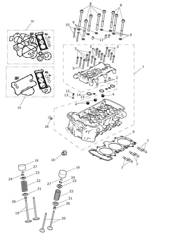 Tutte le parti per il Cylinder Head Valves - Explorer Xcx del Triumph Explorer XCX 1215 2012 - 2019