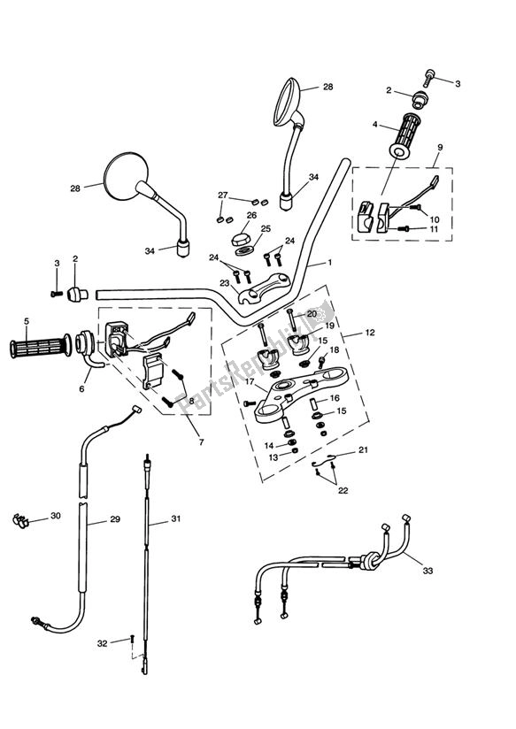 All parts for the Handlebar Switch of the Triumph Scrambler Carburator UP TO 2007 865 2006 - 2008