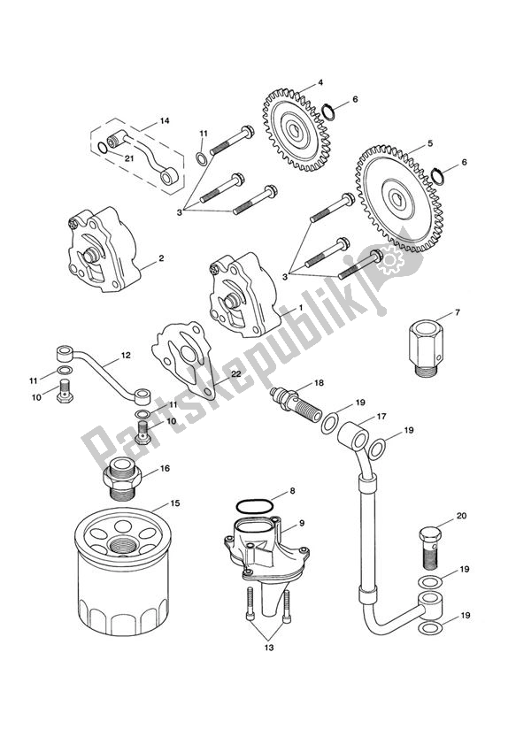 Alle onderdelen voor de Oilpump Lubrication van de Triumph Bonneville & SE From VIN 380777 865 2009 - 2015