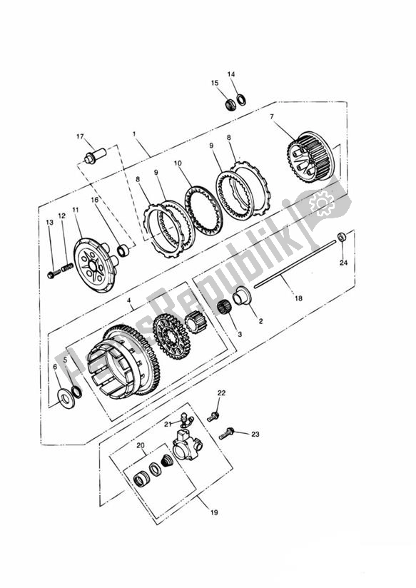 Todas as partes de Embreagem do Triumph Trophy UP TO VIN 29155 1215 2012 - 2017