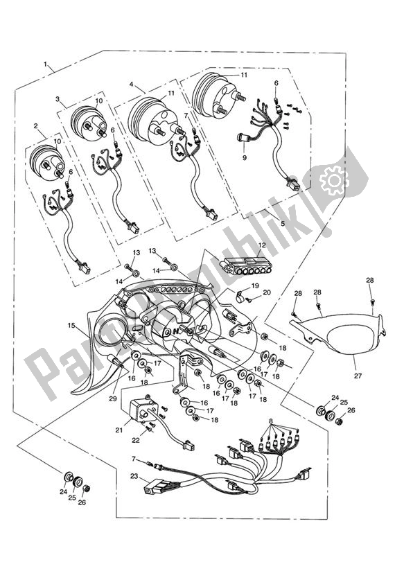 Tutte le parti per il Instrumente del Triumph Sprint ST 955I From VIN 139277 2002 - 2004
