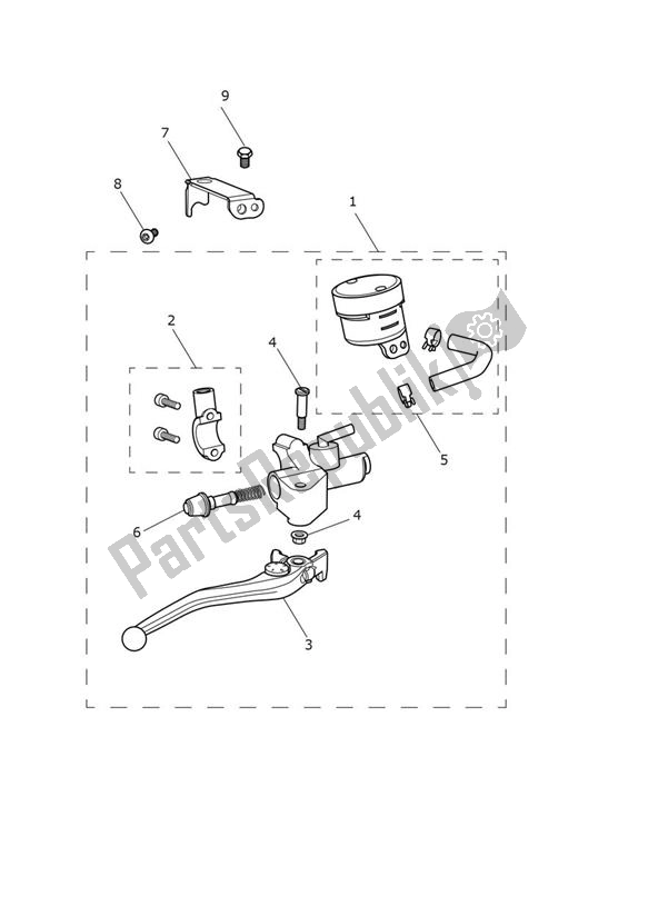 All parts for the Master Cylinder Assy Front of the Triumph Scrambler 900 From 2022 2022 - 2024
