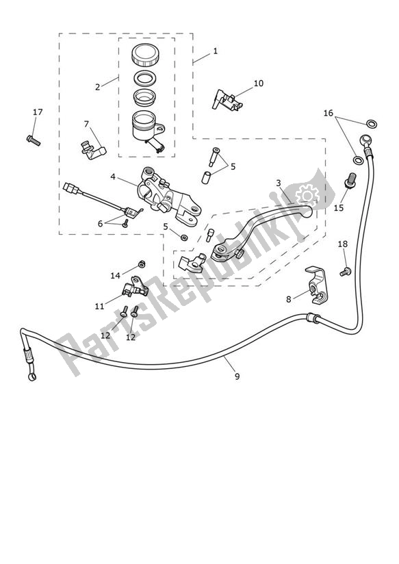 Todas as partes de Controle De Embreagem do Triumph Tiger 1200 GT 1215 2022 - 2024