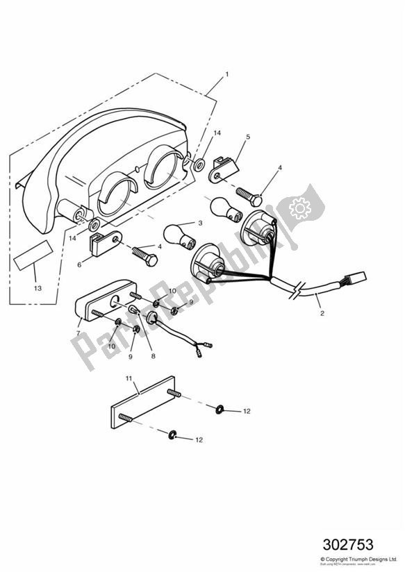 All parts for the Rear Light of the Triumph Speed Triple 885/ 955 UP TO VIN 141871 1994 - 2001