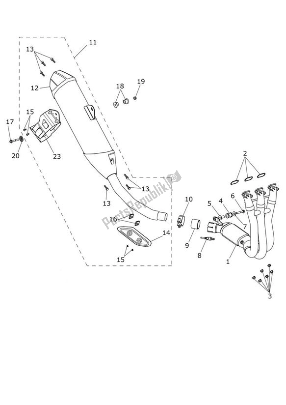 Todas las partes para Exhaust Lowride Version - Explorer Xcx de Triumph Explorer XCX 1215 2012 - 2019