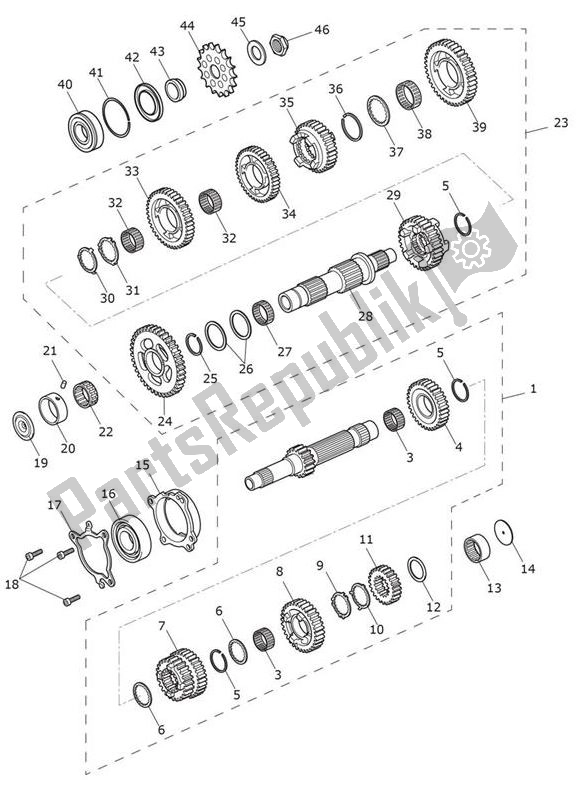 All parts for the Gears of the Triumph Speed Triple 1200 RS 1160 2021 - 2024